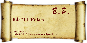 Béli Petra névjegykártya