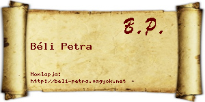 Béli Petra névjegykártya