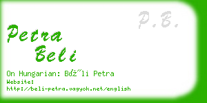 petra beli business card